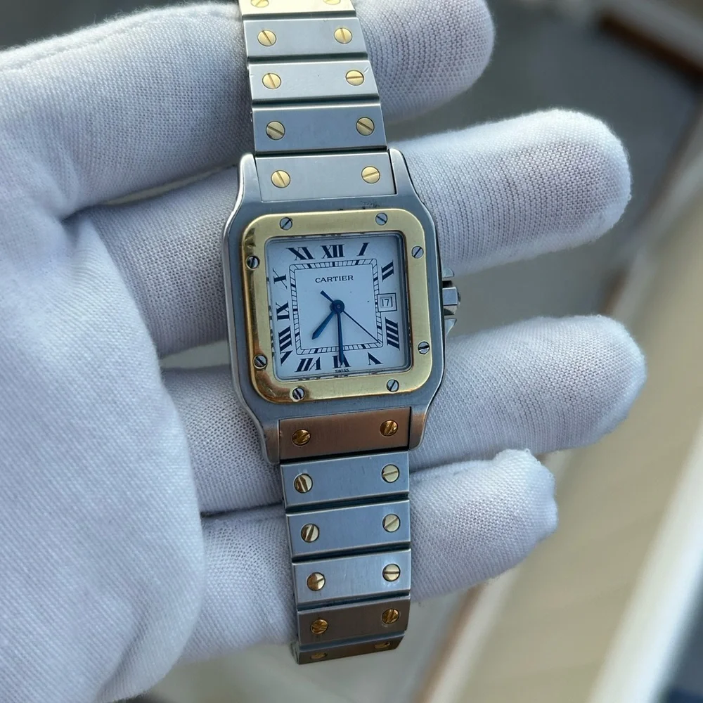 Cartier santos Carree 2961 Automatic two tone watch - Picture 4 of 15